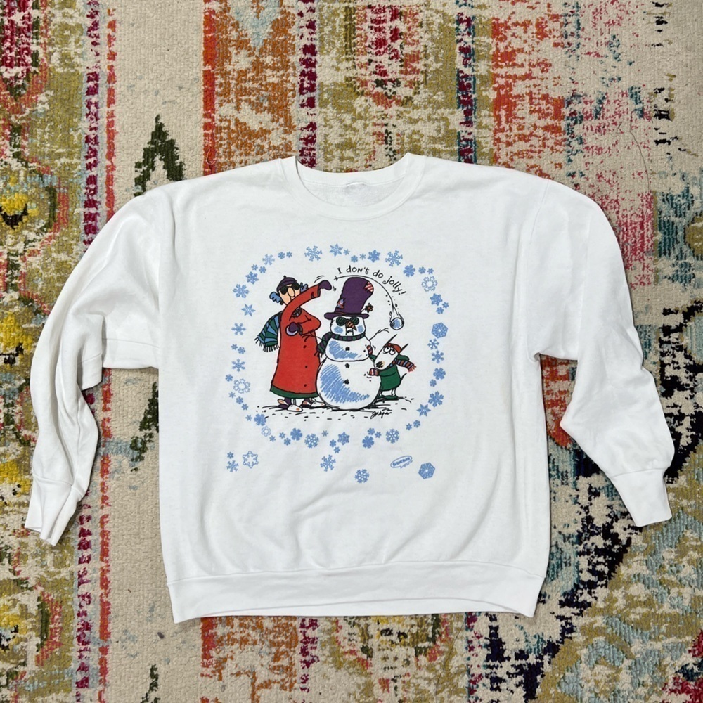 Vintage 1980s Funny Shoe Box Cartoon 80s Christmas Ugly Pullover Sweatshirt